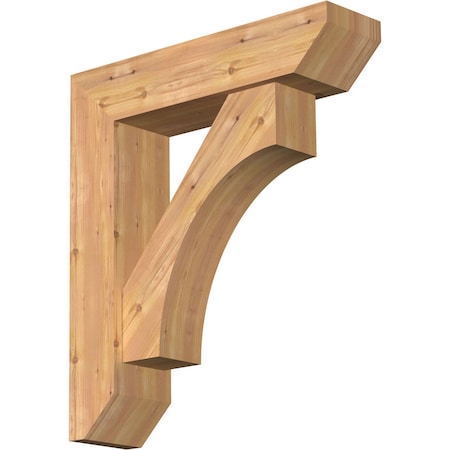 Ekena Millwork Westlake Slat Smooth Bracket w/ Offset Brace, Western Red Cedar, 7 1/2"W x 30"D x 34"H BKT0806X30X34WTL06SWR